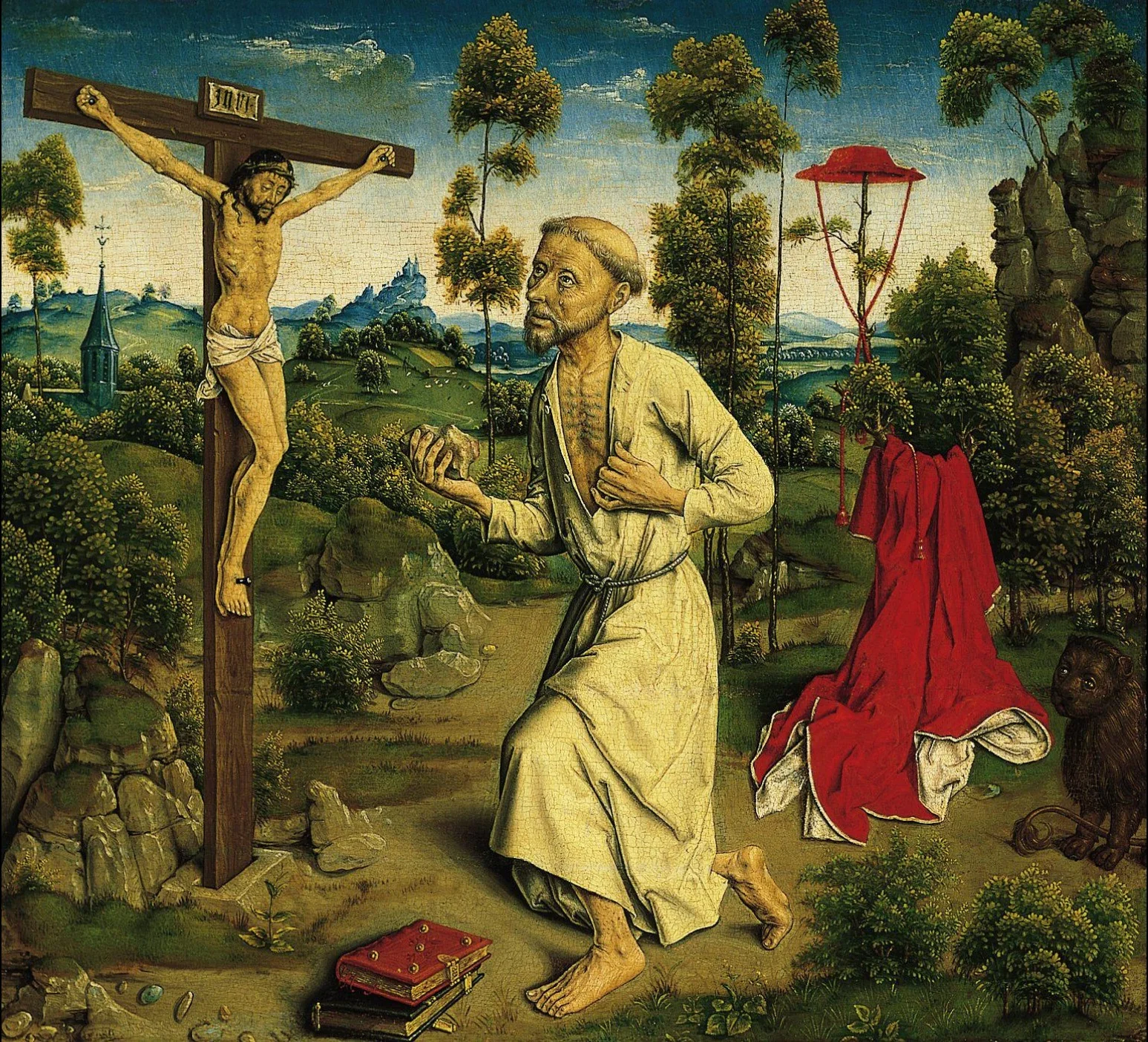 The Penitence of St. Jerome, by Unknown, oil, 1520