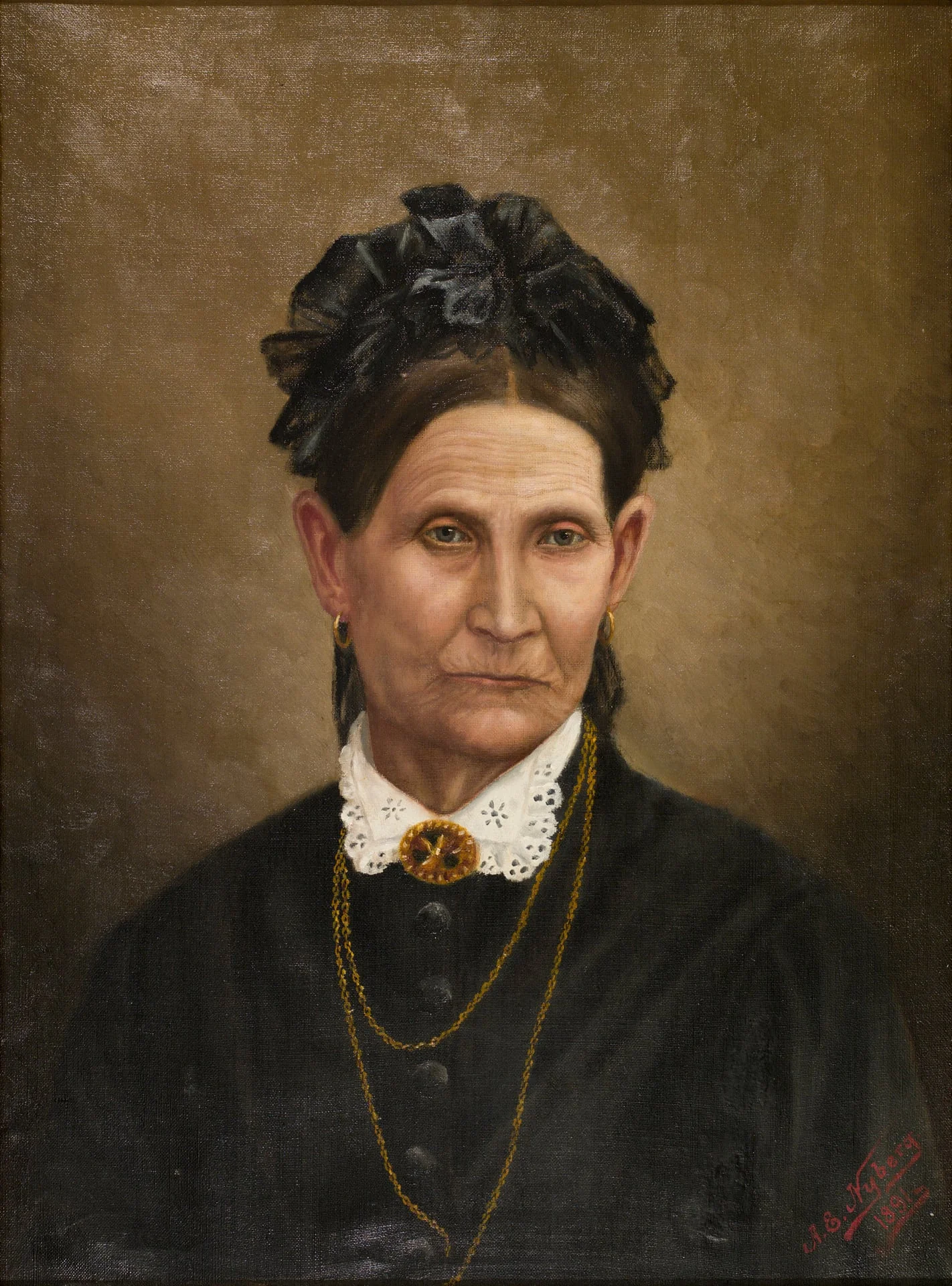 Carolina Holmberg, o.s. Wallenius (1814 - 1881), by A.E. Nyberg