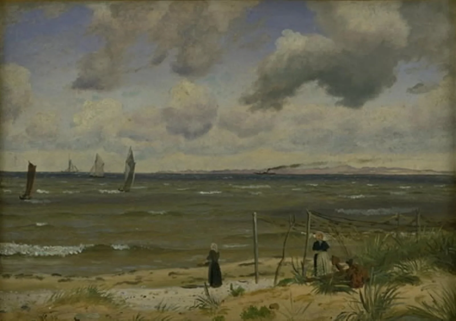 Hornbæk Strand in the North of Sealand, by Unknown artist, 1855