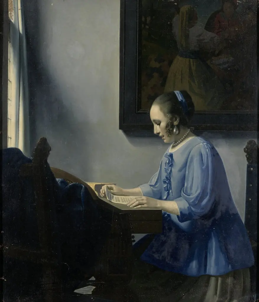 Woman reading music