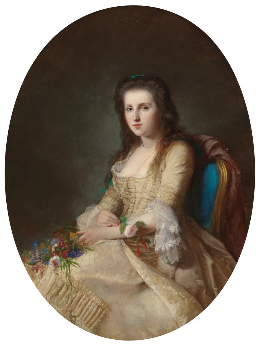 Nainen 1700-luvun puvussa (La Rêverie), by Erik Johan Löfgren, unspecified