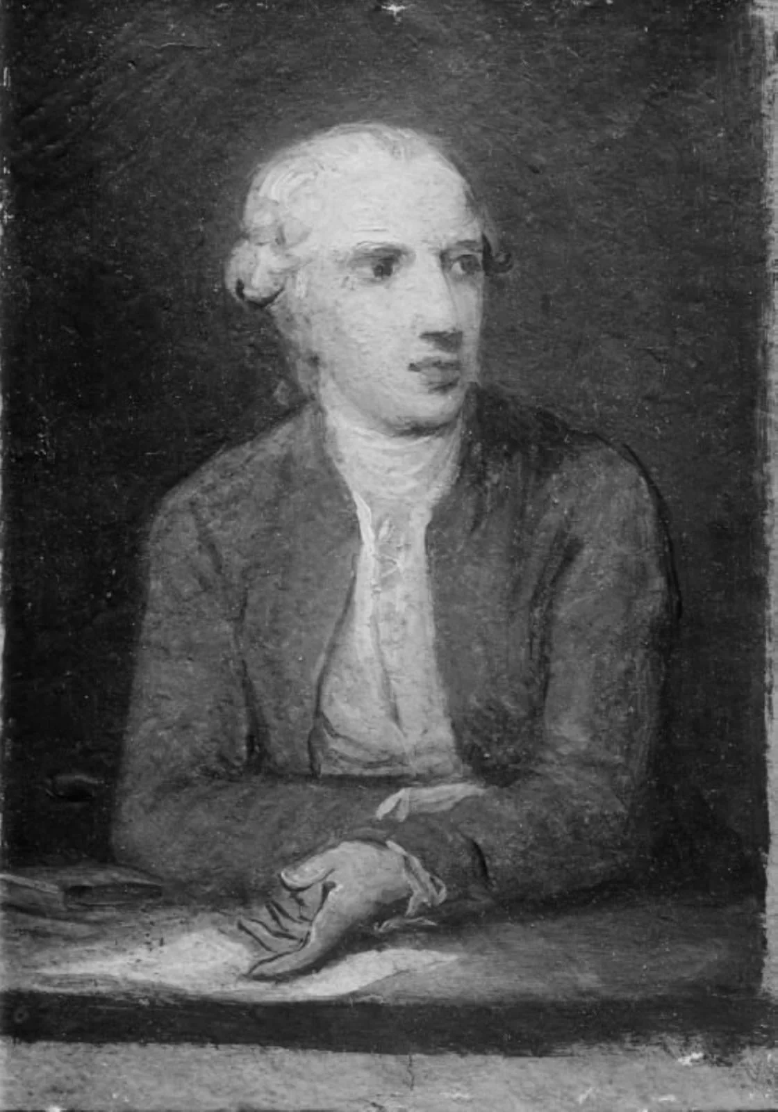 Portrait of a Man. Probably a study for the portrait (1785) of the sculptor C. F. Stanley in the Royal Academy of Fine Arts in Copenhagen, by Unknown, unspecified, 1785