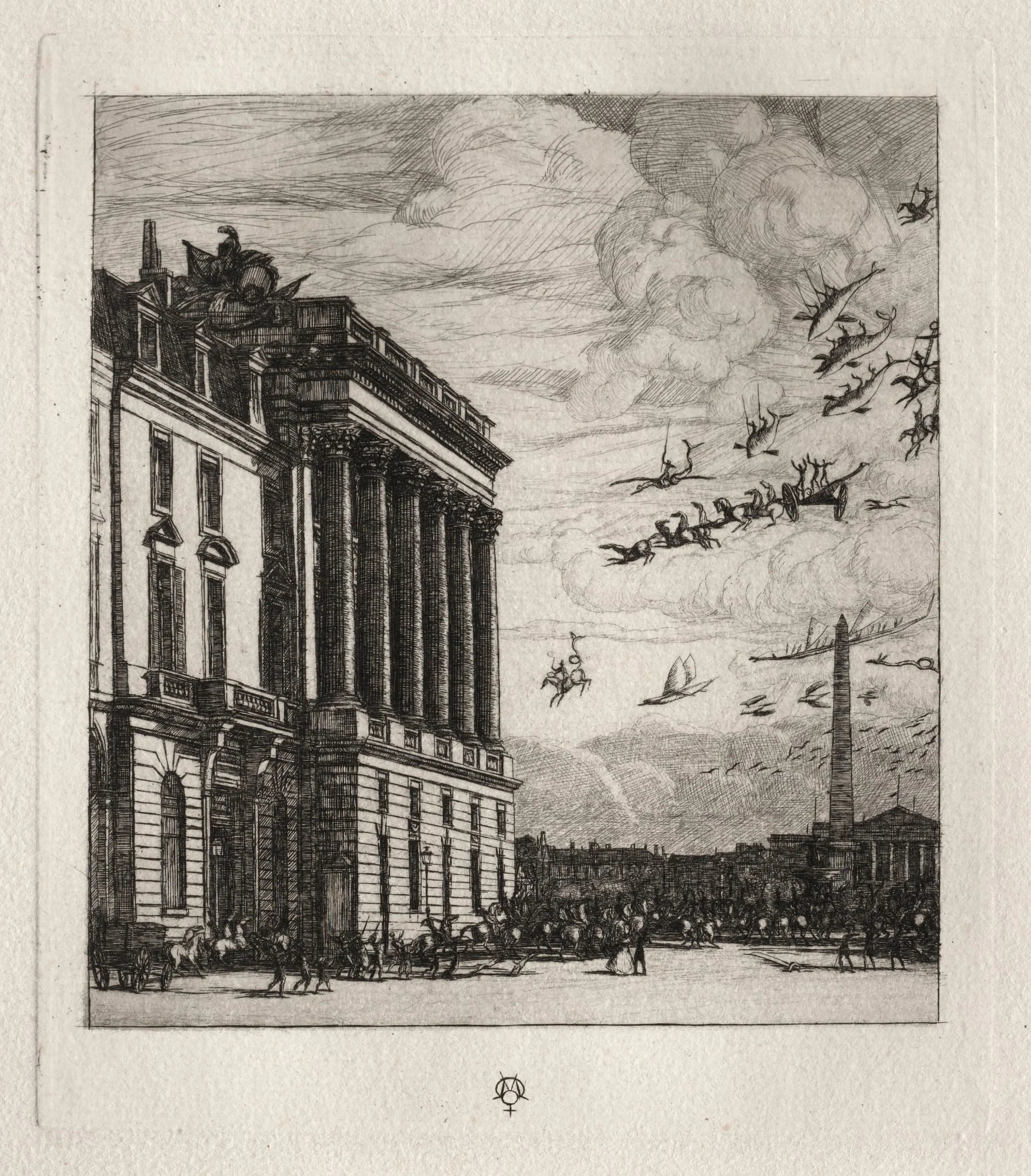 The Admiralty, Paris, by Charles Meryon, 1865