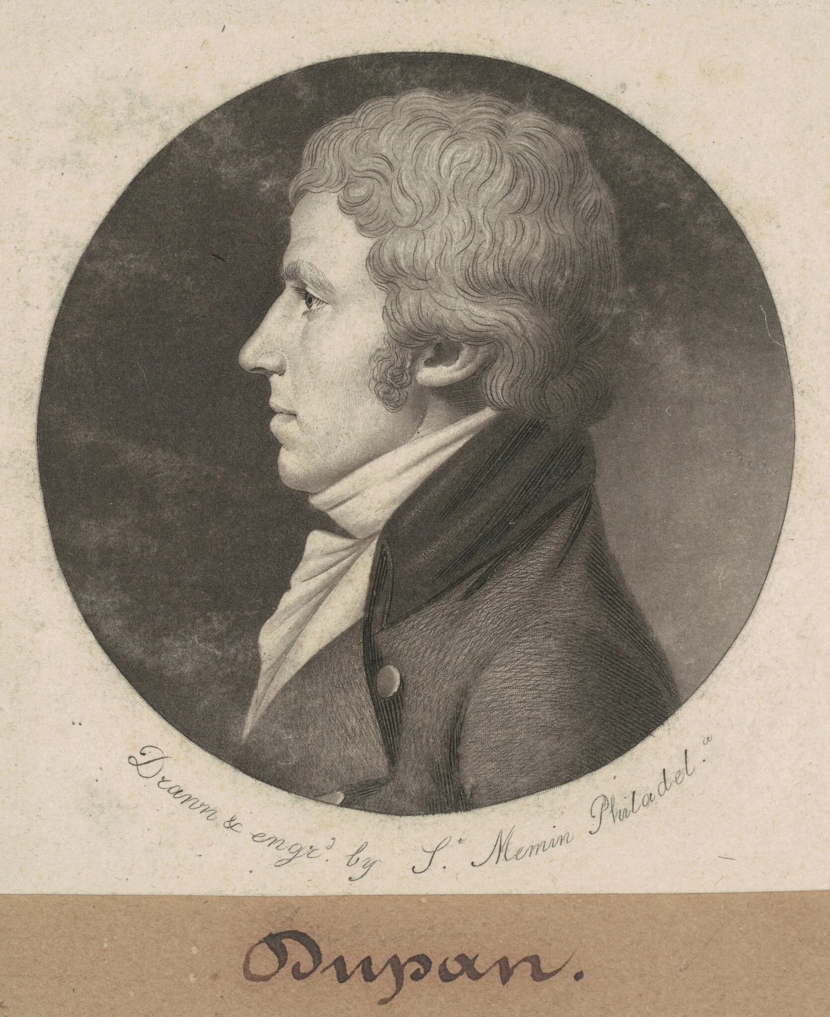 Dupan, by Charles Balthazar Julien Févret de Saint-Mémin, ink, 1801