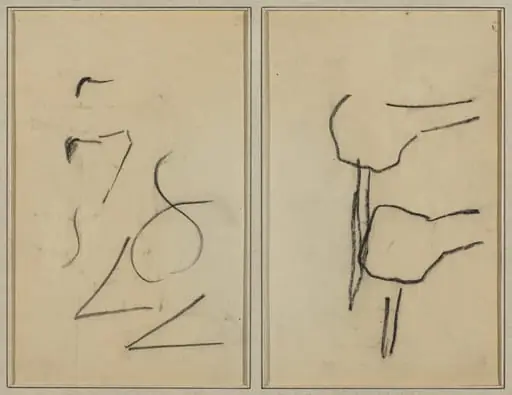 Scribbles; Two Shapes [verso]