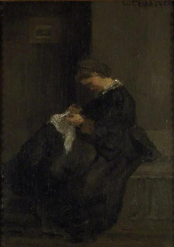 Mme Pissarro sewing