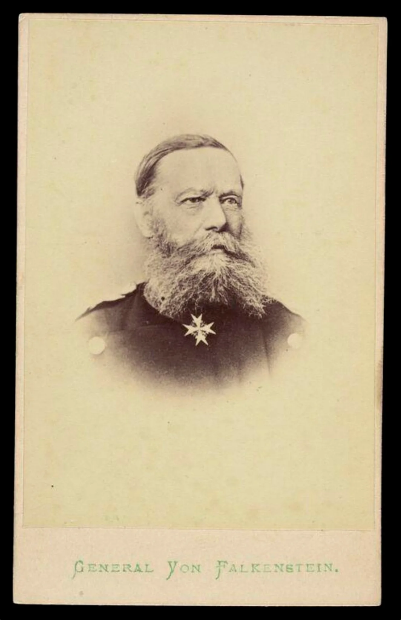 A portrait of 'General Von Falkenstein', by London Stereoscopic and Photographic Company, photographic, 1870