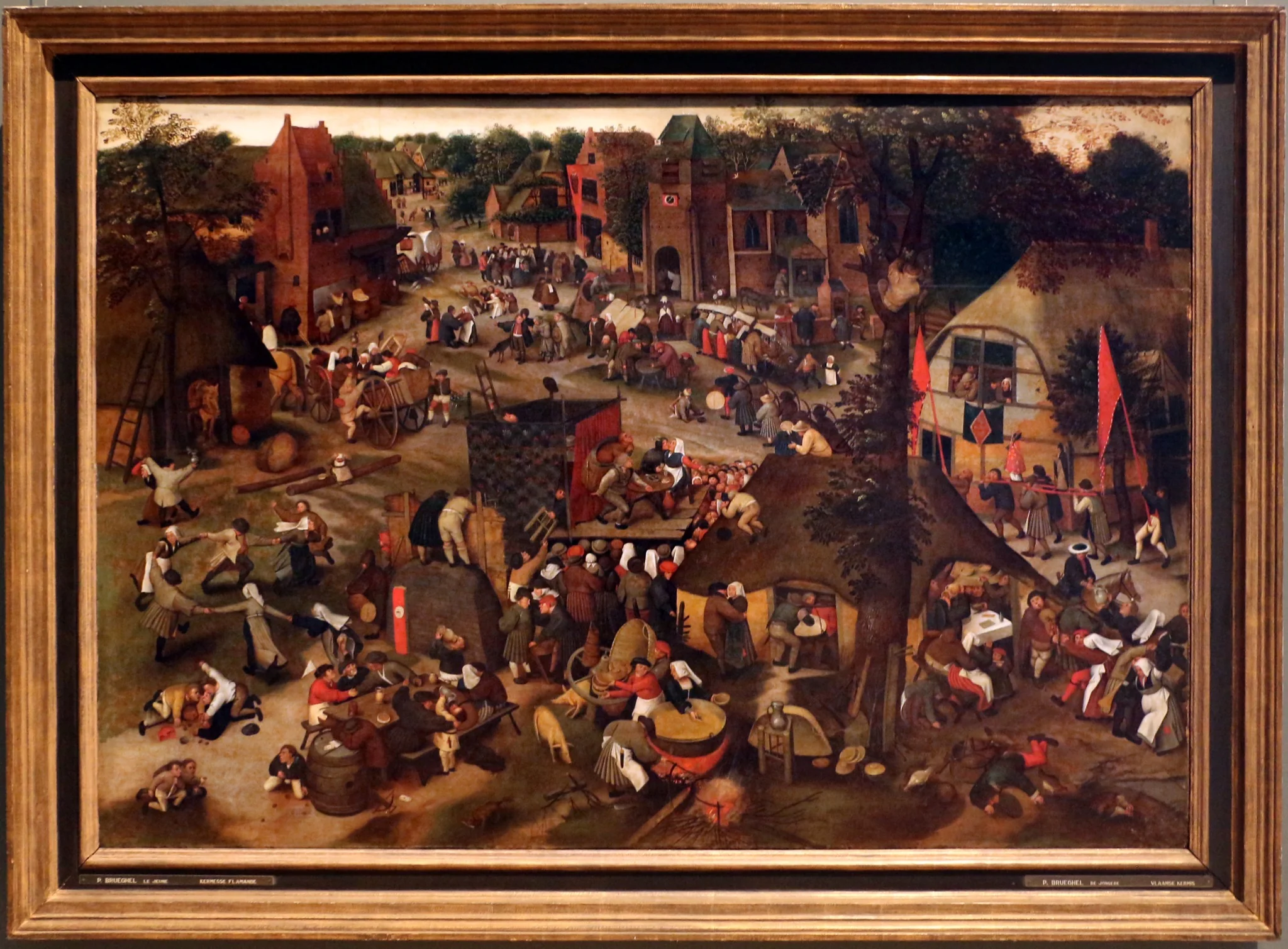 a flemish wake, by Pieter Brueghel the Younger, oil, 1610