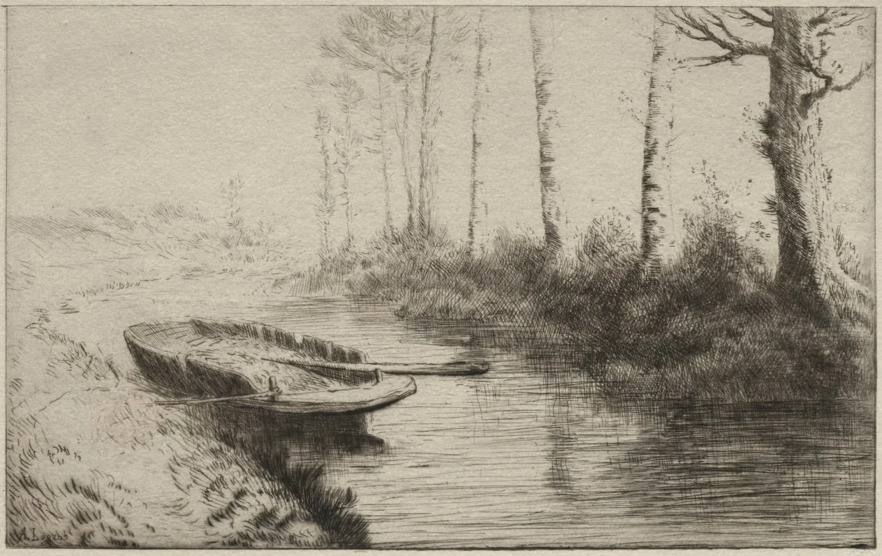 The Canal, Morning, by Alphonse Legros, 1884