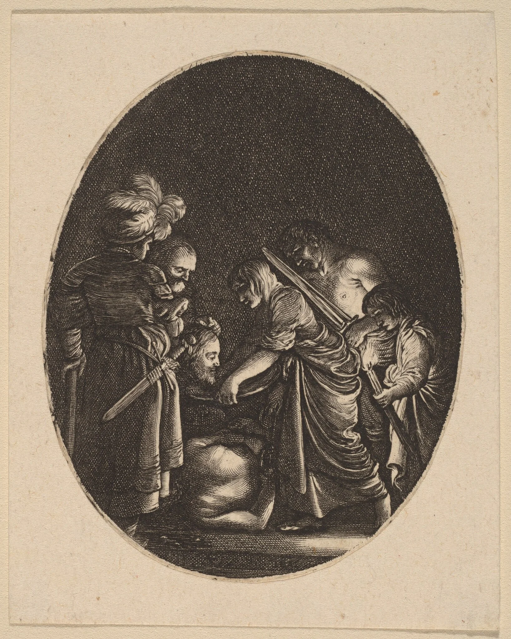 Beheading of Saint John the Baptist, by Hendrik Goudt, ink, 1616