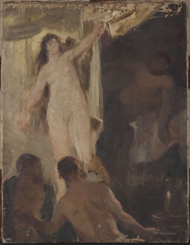 Academic sketch of nudes