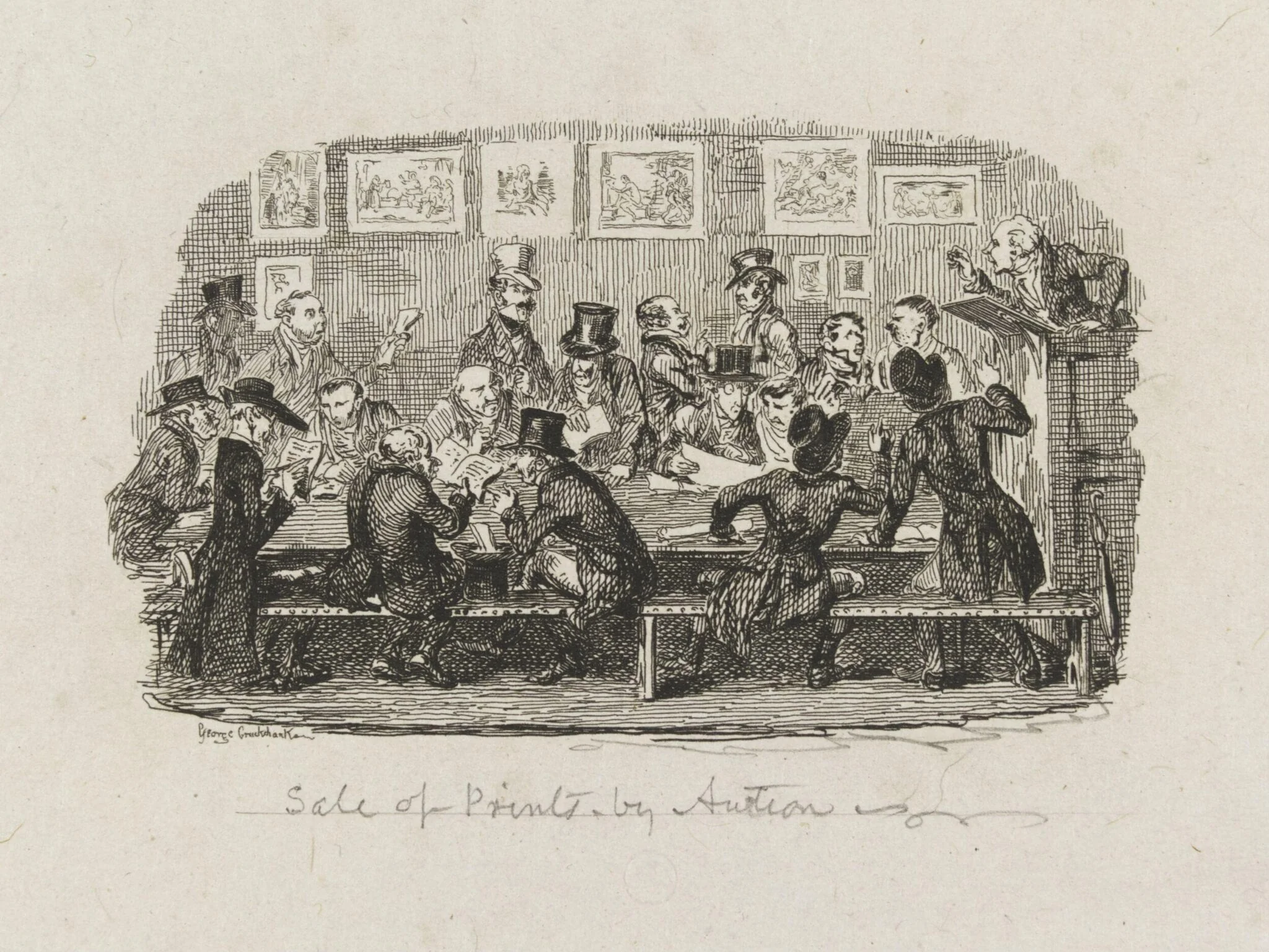 Sale of Prints by Auction, by George Cruikshank, 1828
