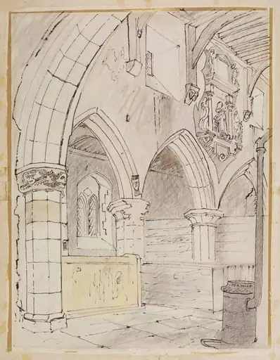 Interior of the Church of St. Denis, Faxton