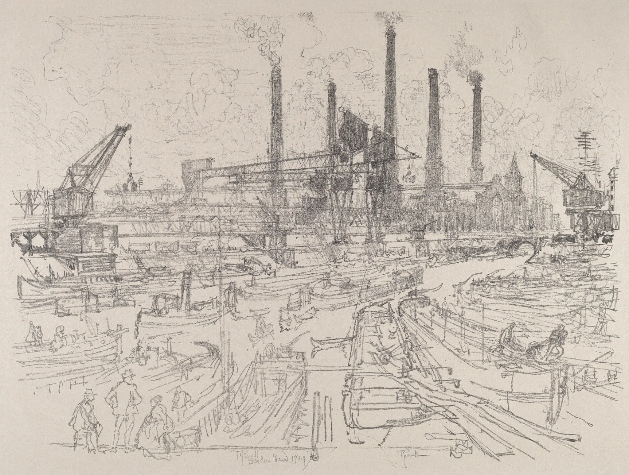 Power-House, Berlin, by Joseph Pennell, ink, 1914