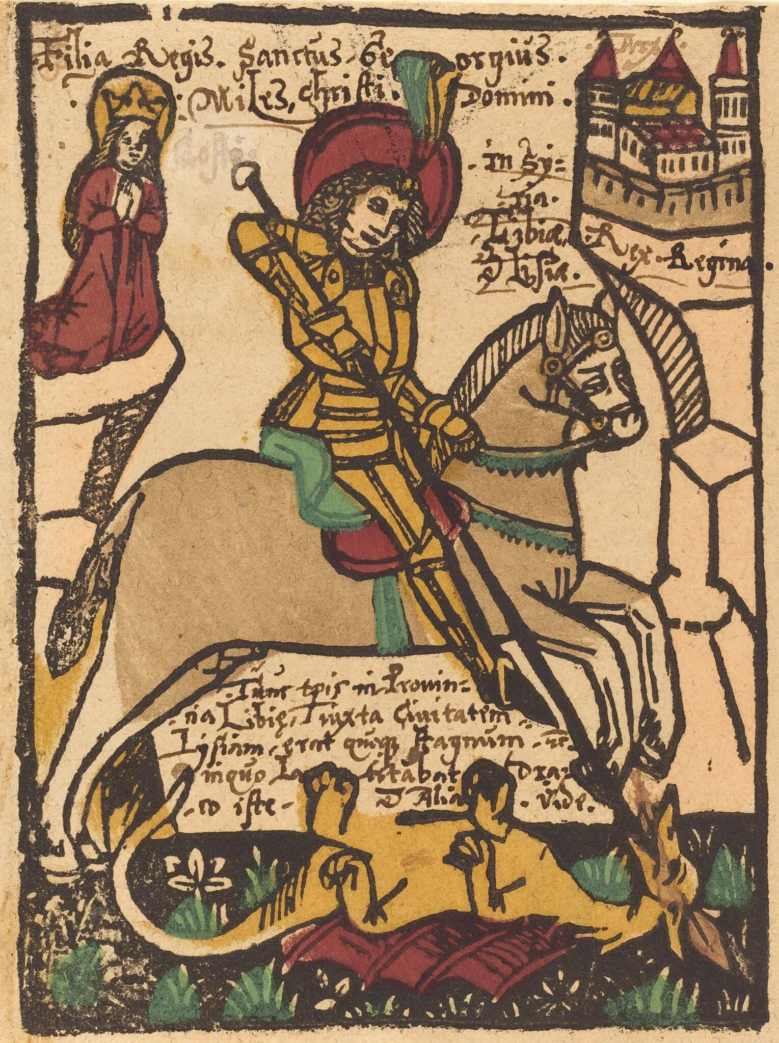 Saint George, by German 15th Century, ink, 1465