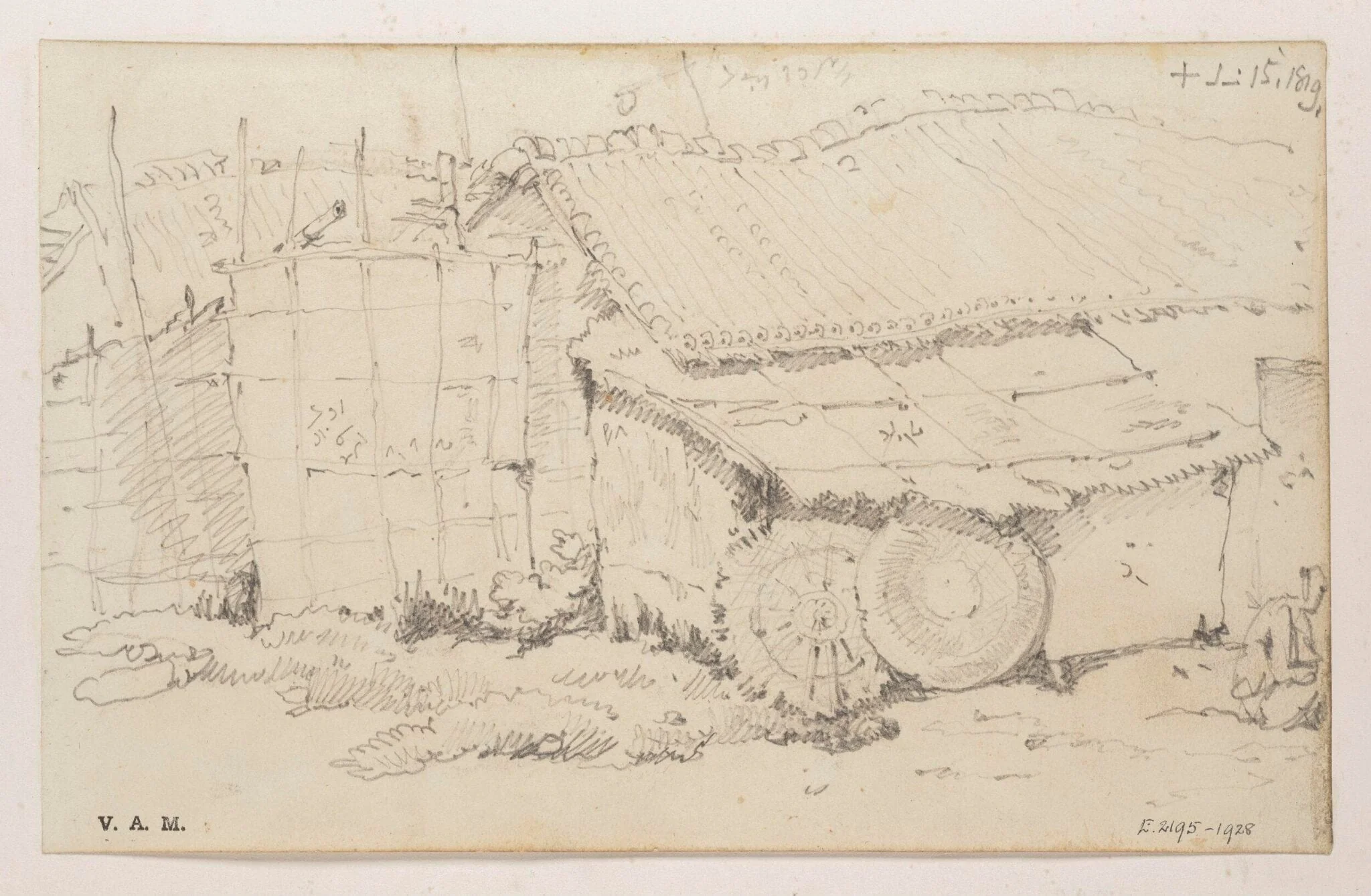 Thatched village dwellings, Bengal, by George Chinnery, 10
