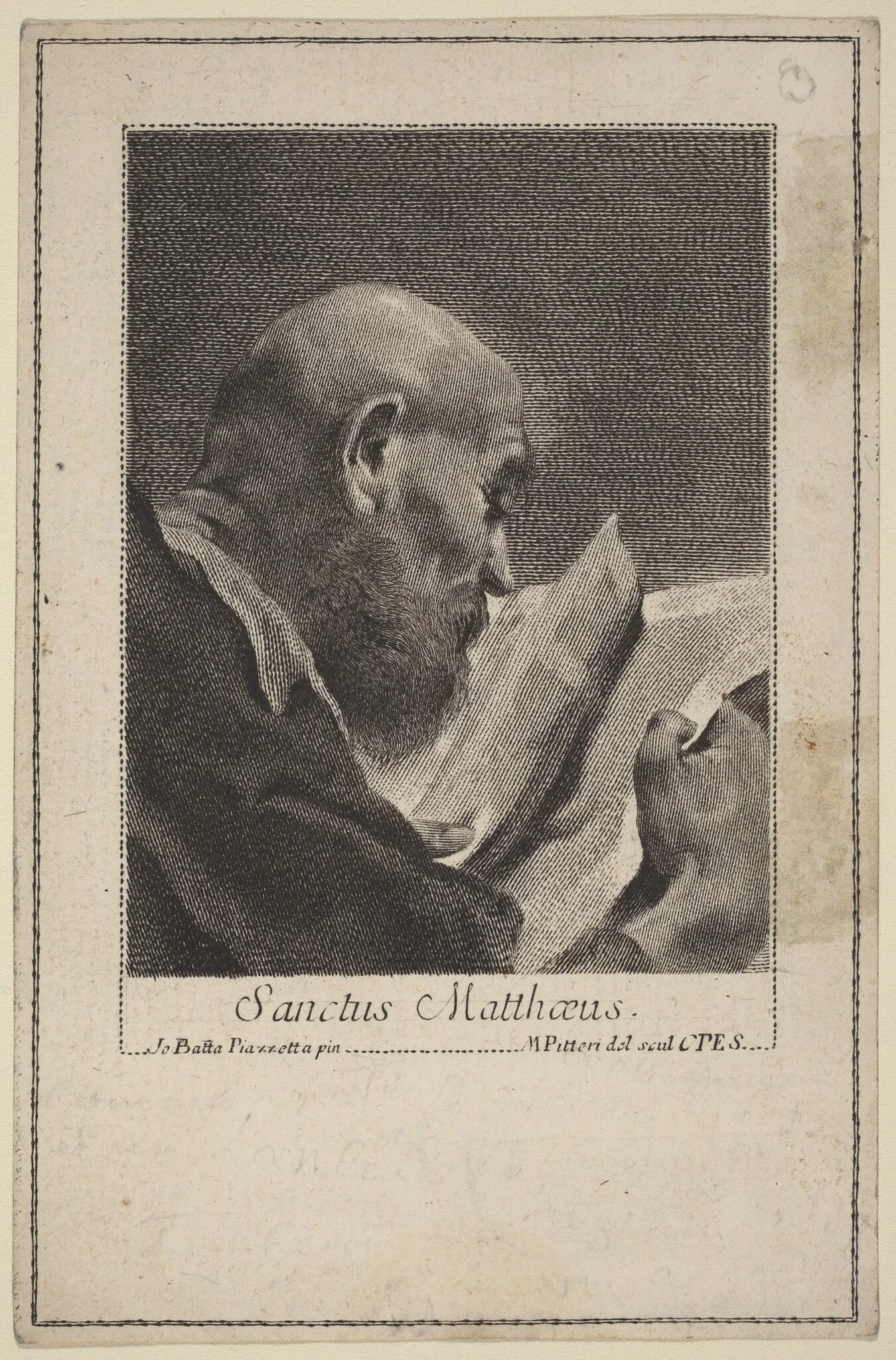 Sanctus Matteaus, by Marco Alvise Pitteri, ink, 1744
