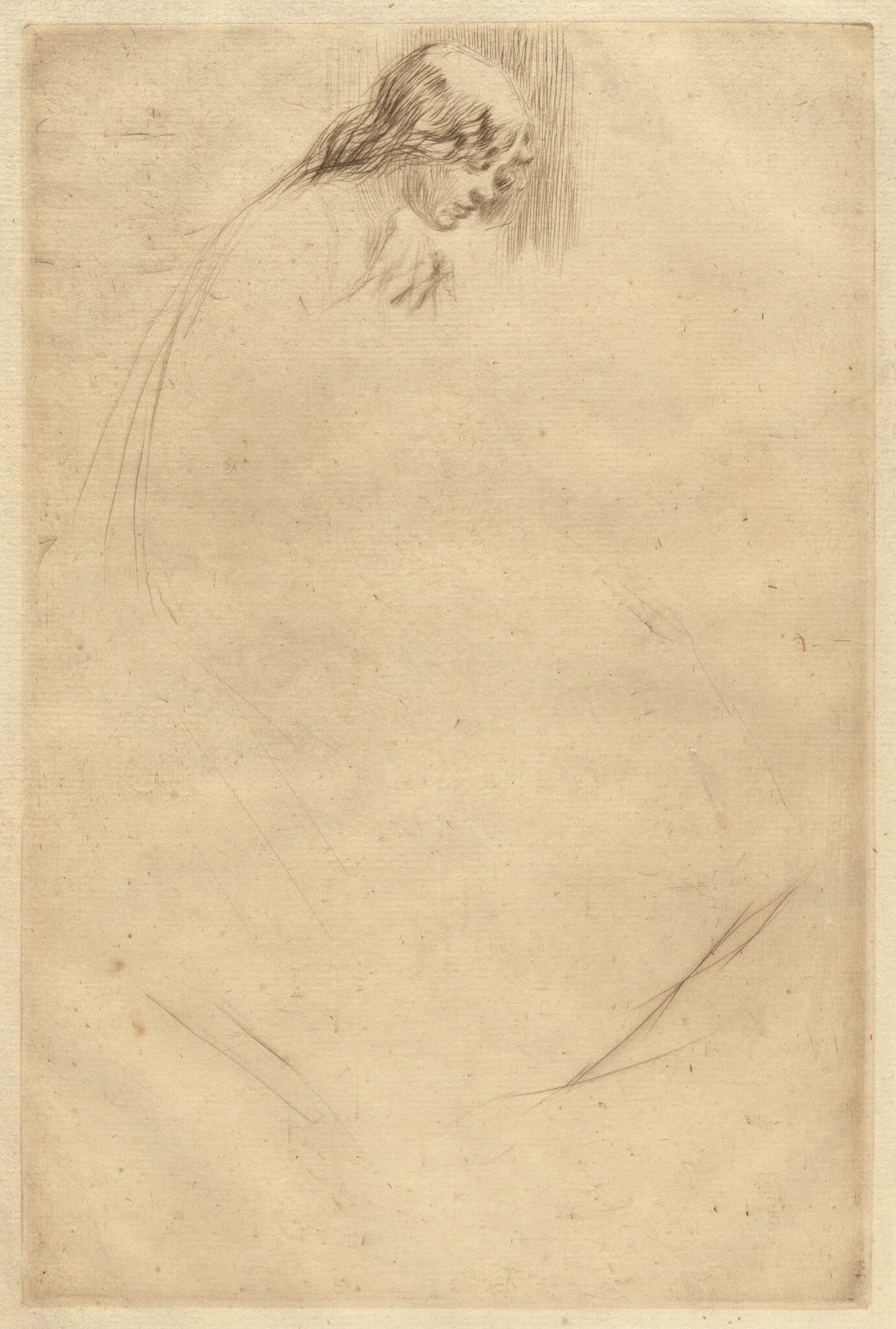 Jo's Bent Head, by James McNeill Whistler, ink, 1861