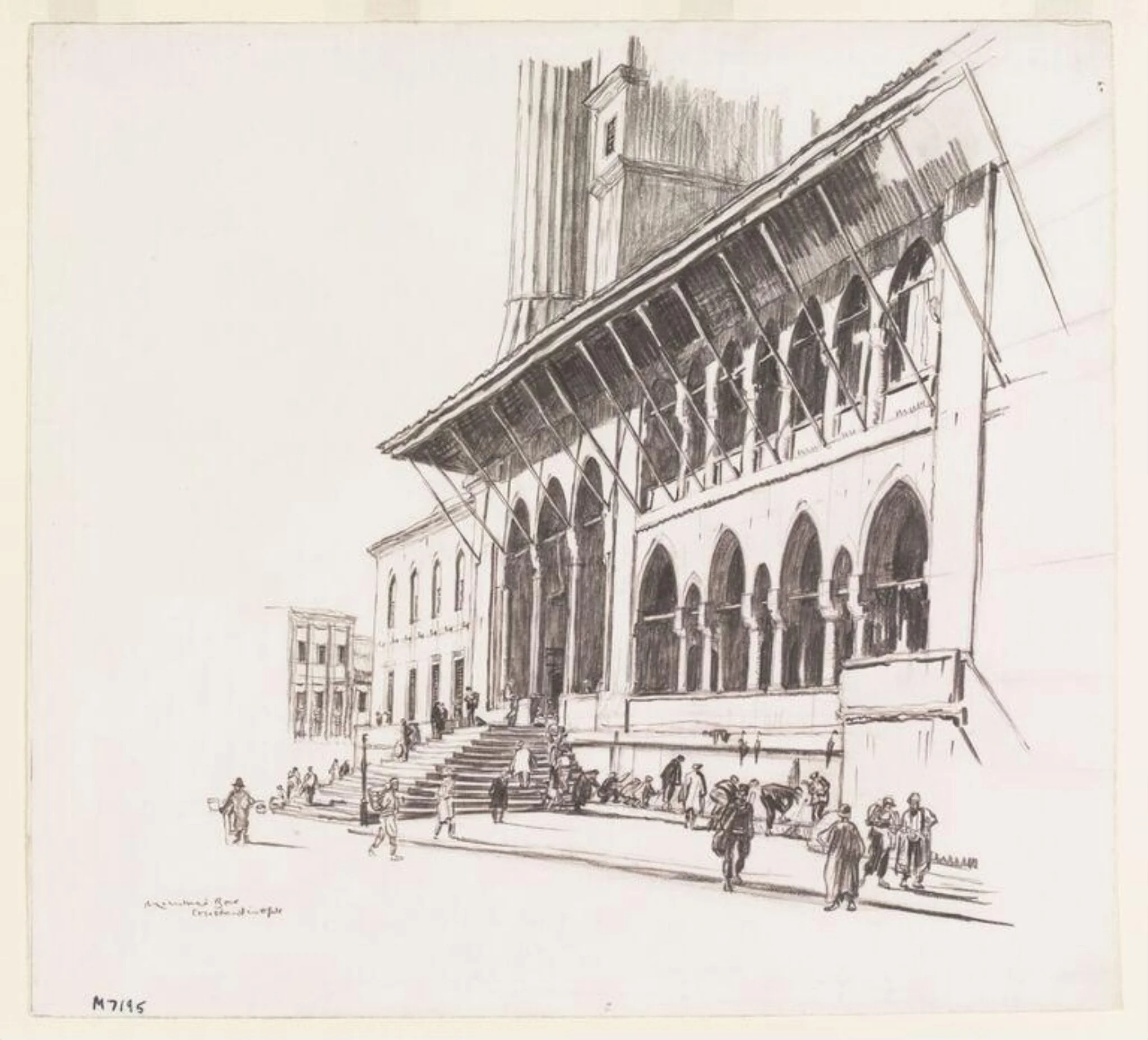 Yeni Cami, Constantinople, by Sir David Muirhead Bone, watercolor, 1929