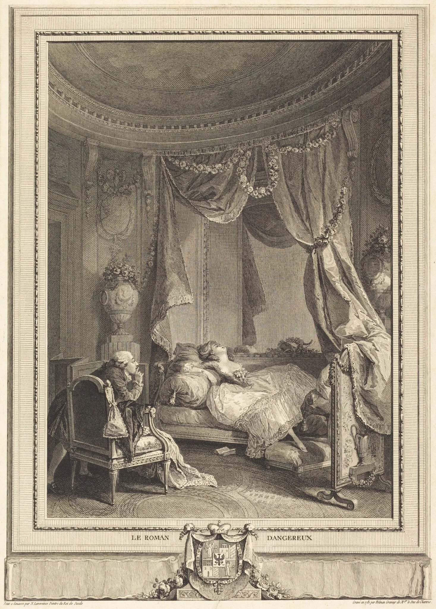 Le roman dangereux, by Isidore-Stanislas Helman, ink, 1781