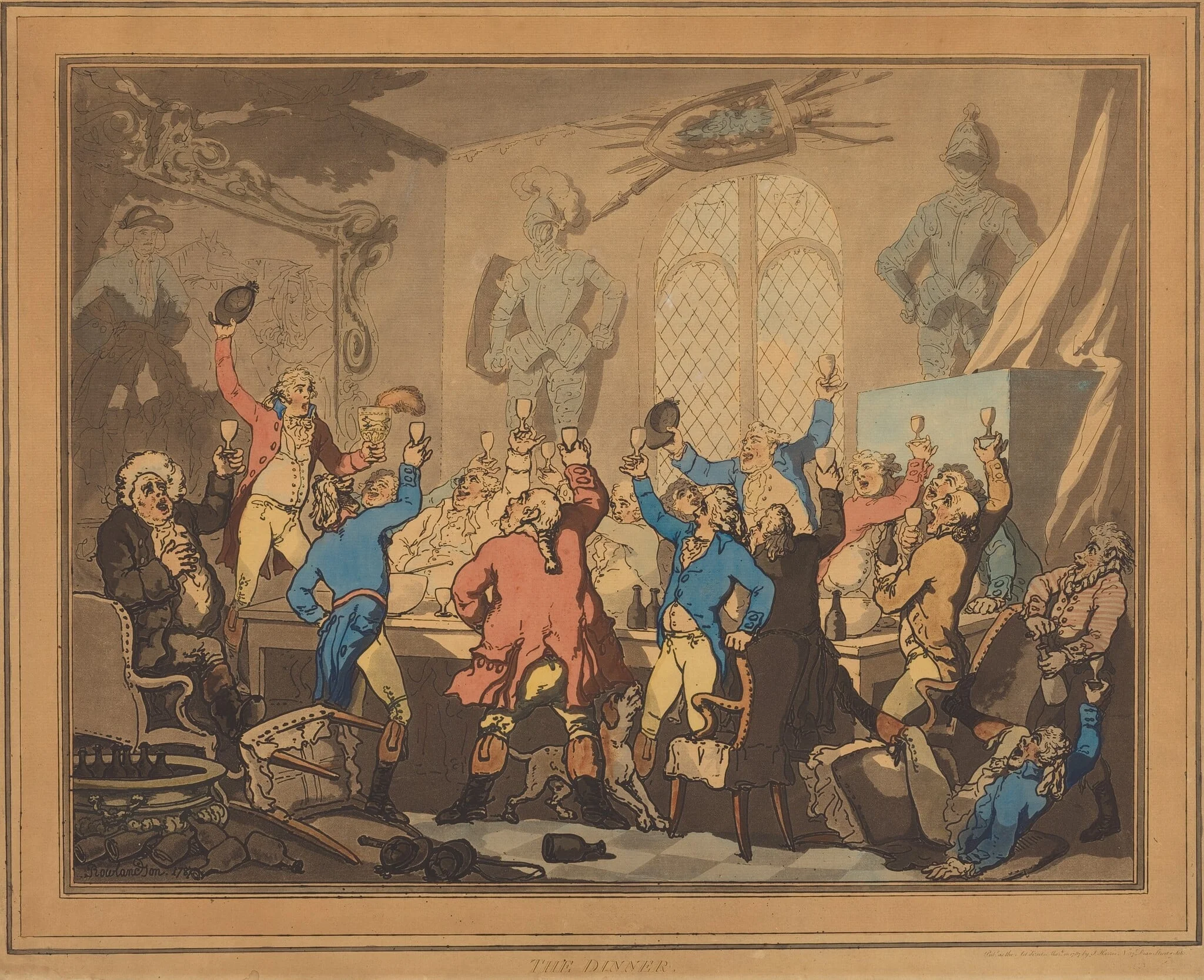 The Dinner, by Thomas Rowlandson, ink, 1787