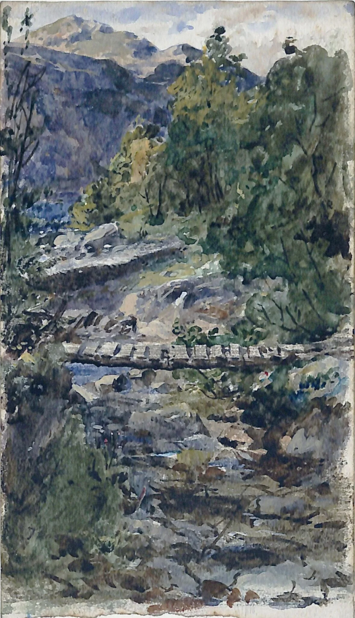 A Glen - A Sketch, by Thomas Faed, watercolor, 1850