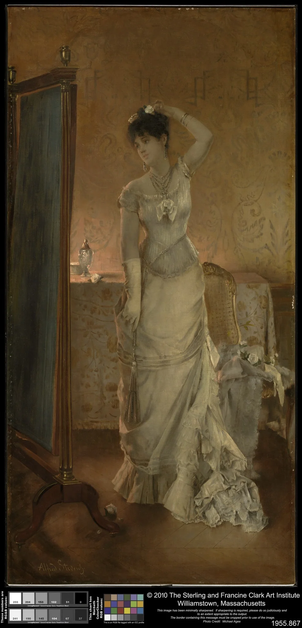Winter, by Alfred Stevens, oil, 1889