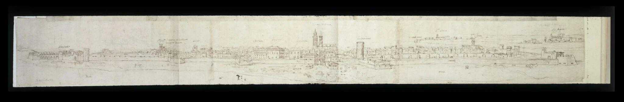 Recto: (above) Panoramic Views of Jerez de la Frontera; (below) Barcelona, by Anton van den Wyngaerde, 1563