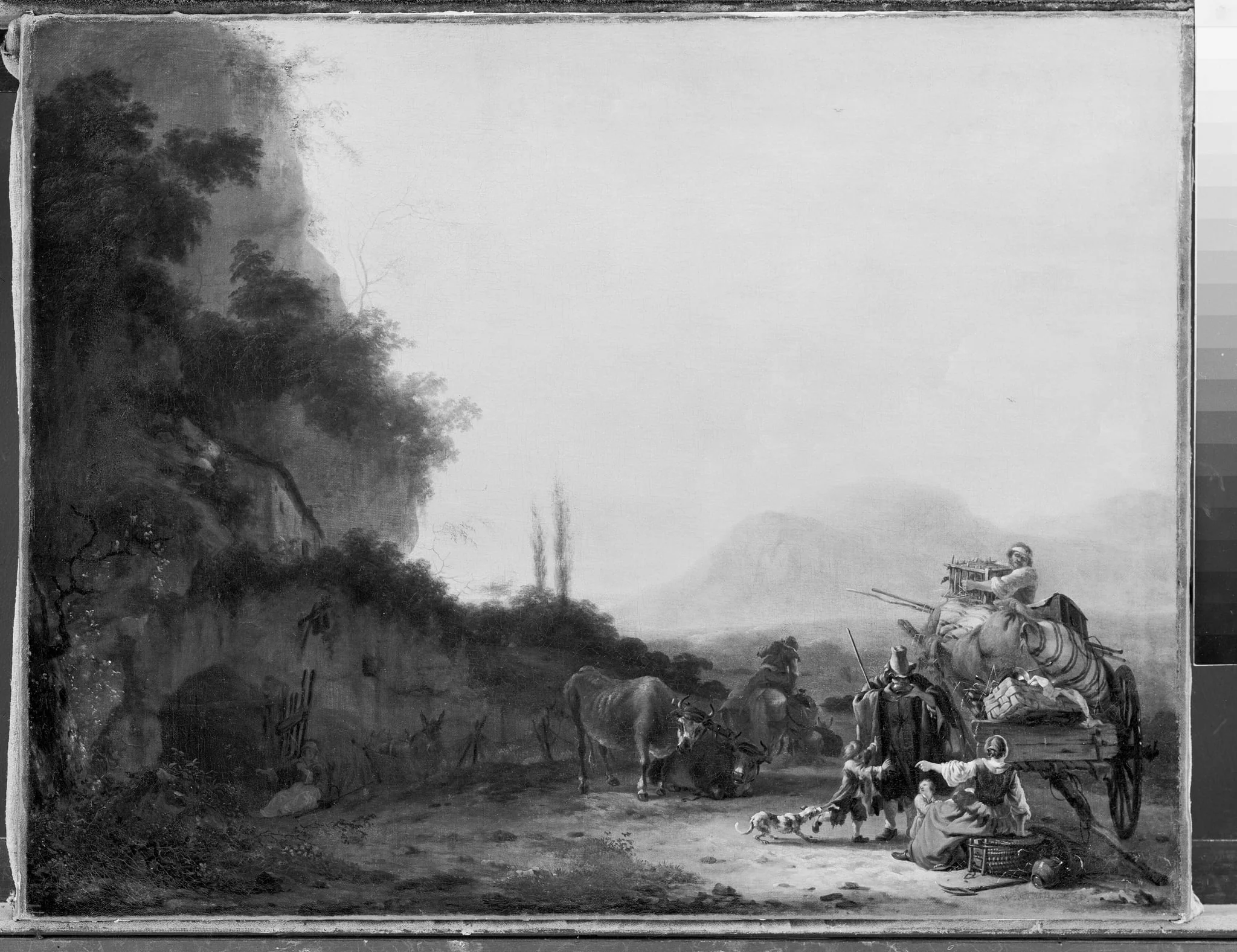 Landscape with a Removal Cart, by Unknown, unspecified, 1660