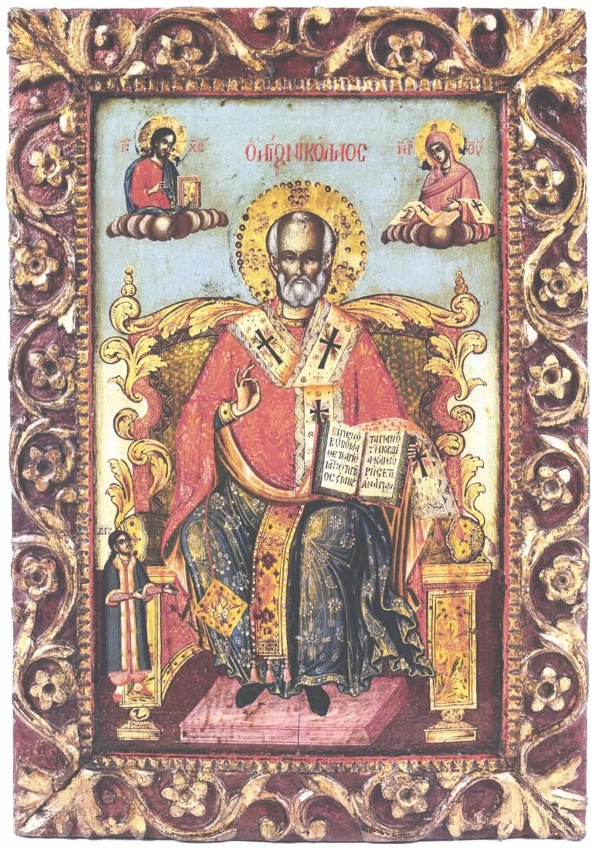 Sfântul Nicolae pe tron, by Unknown, 1850