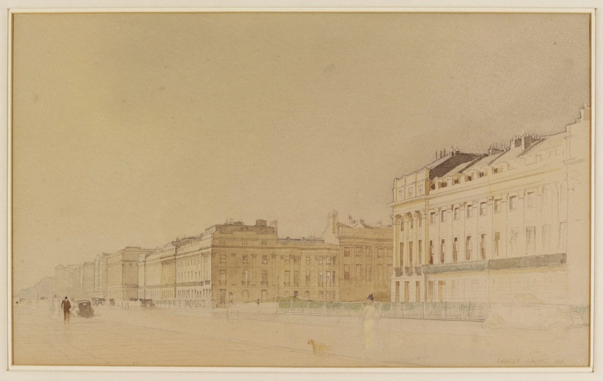 Brunswick Terrace, Hove, by Charles Knight, watercolor, 1940