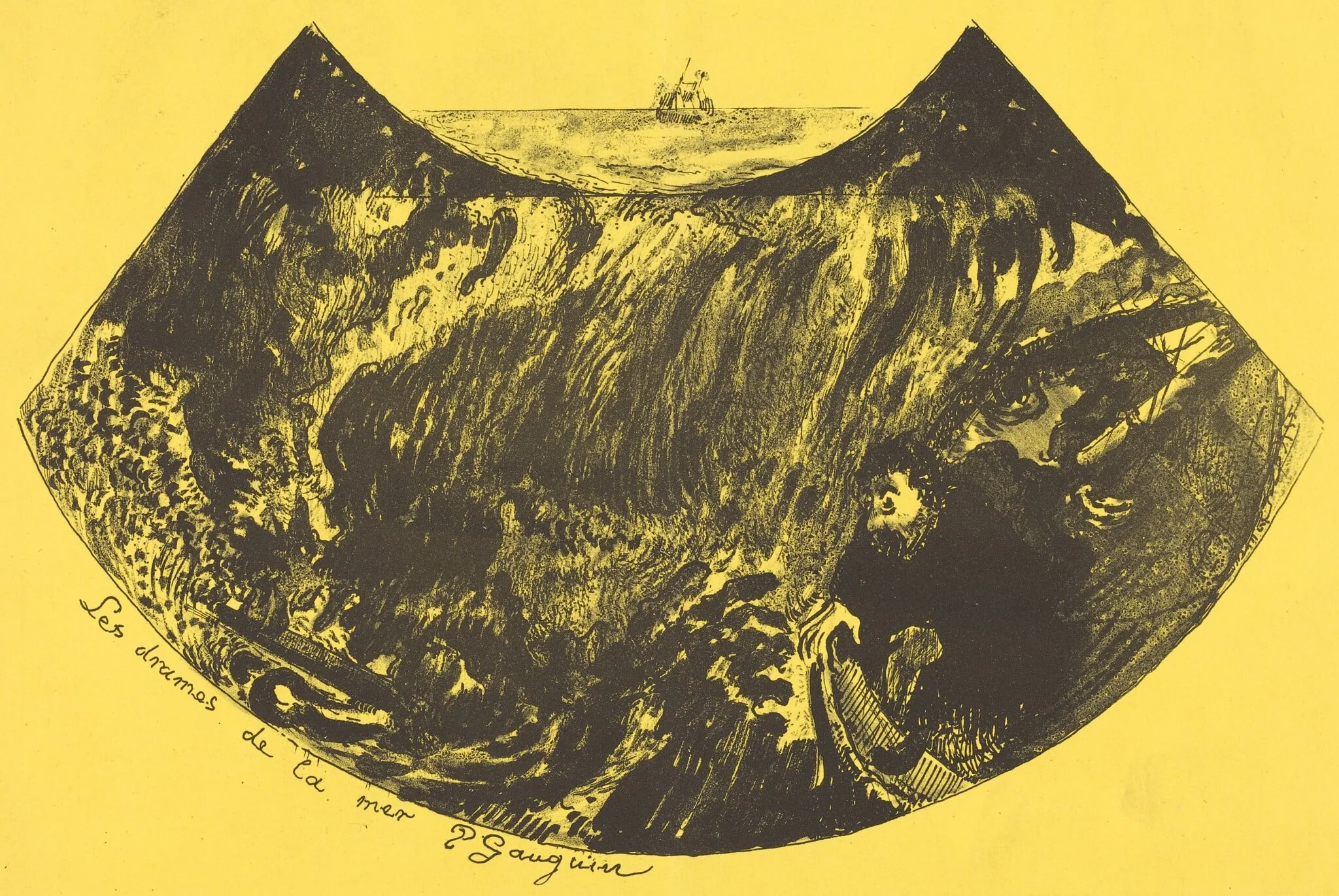 Dramas of the Sea: A Descent into the Maelstrom (Les drames de la mer: une descente dans le maelstrom), by Paul Gauguin, ink, 1889