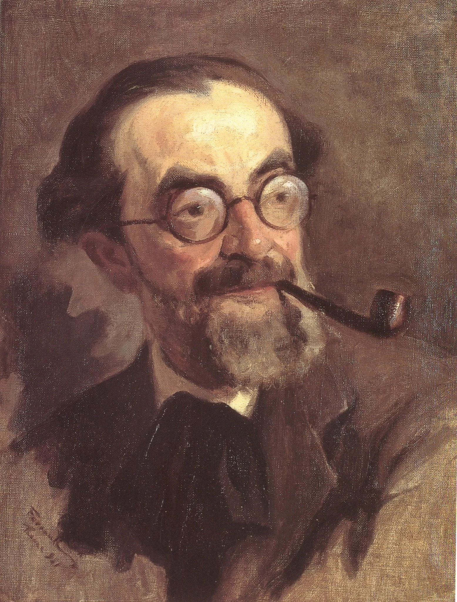 Portrait of Antonino Calcagnadoro, by Moustafa Farroukh, oil, 1939
