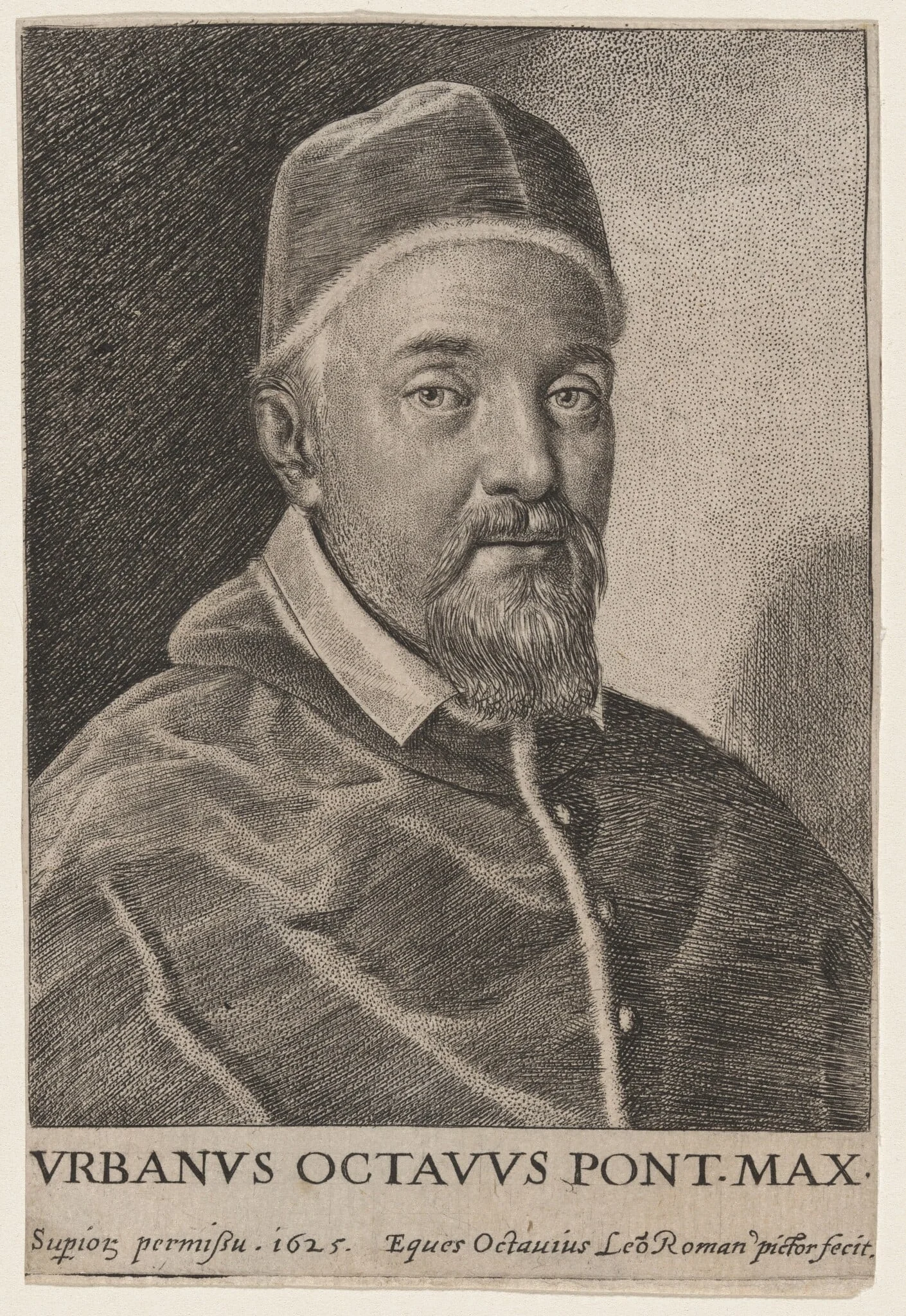 Pope Urban VIII, by Ottavio Leoni, ink, 1625