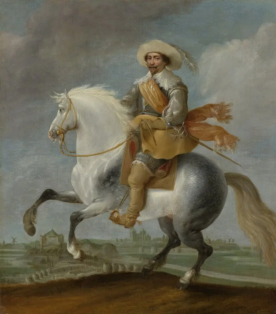 Prince Frederik Hendrik on horseback outside the fortifications of 's-Hertogenbosch, 1629