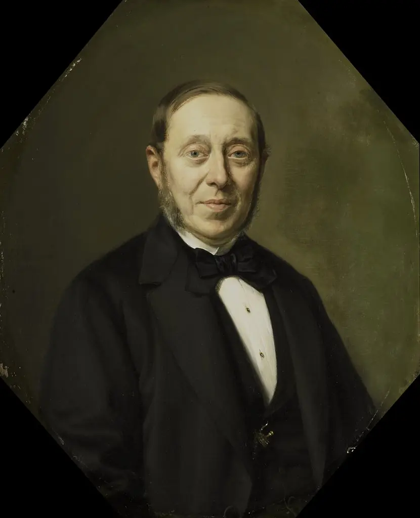 Portrait of Johannes Cornelis van Pappelendam (1810-1884). Artist and Art Dealer. Superintendent of the Van der Hoop Museum