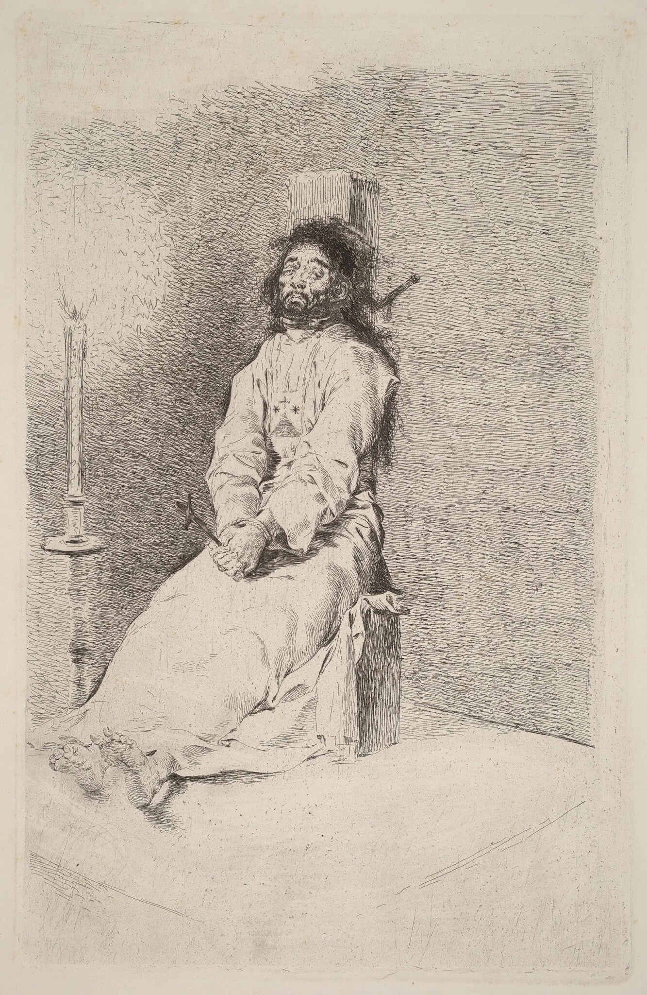 The Garroted Man, by Francisco Goya, ink, 1780