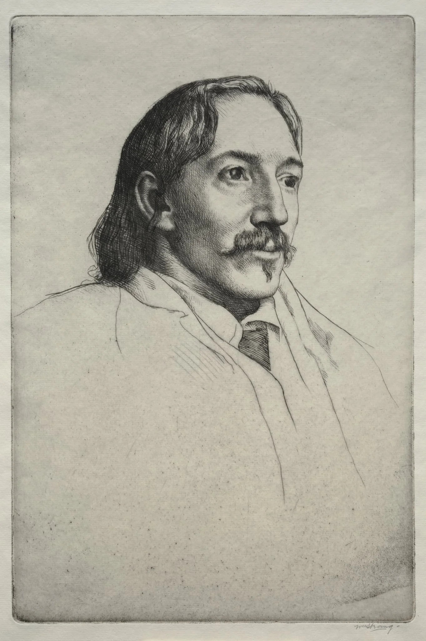 Robert Louis Balfour Stevenson, by William Strang, 1893