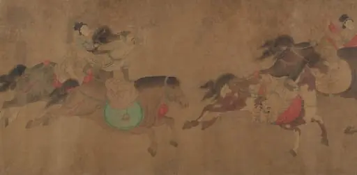 清　佚名　趙雍(僞款)　馬術圖　卷|Horsemanship demonstration