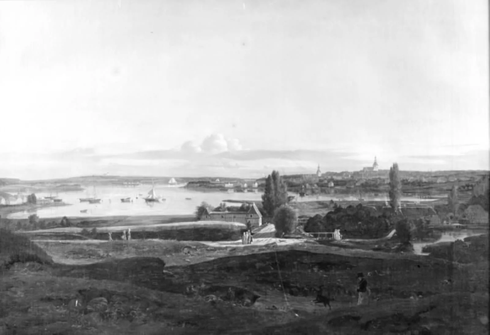 Et parti fra Svendborg, set fra Ørkel Slotsbanke, by Unknown, 1840