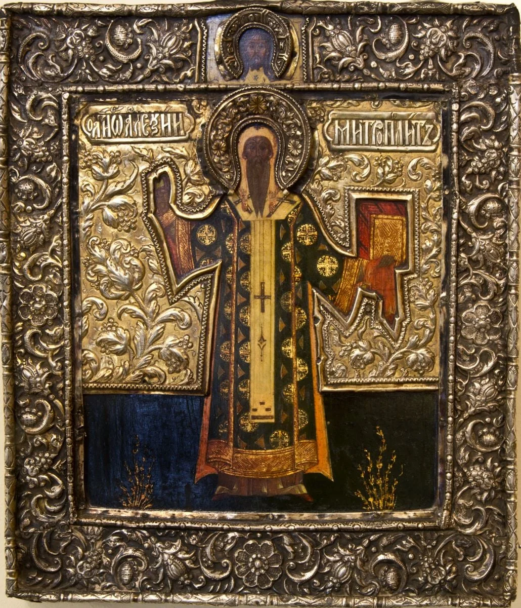 Sfântul Mitropolit Alexei; Icoană ferecată, by Unknown, 1850