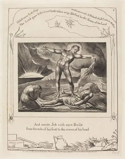 Satan Smiting Job with Boils