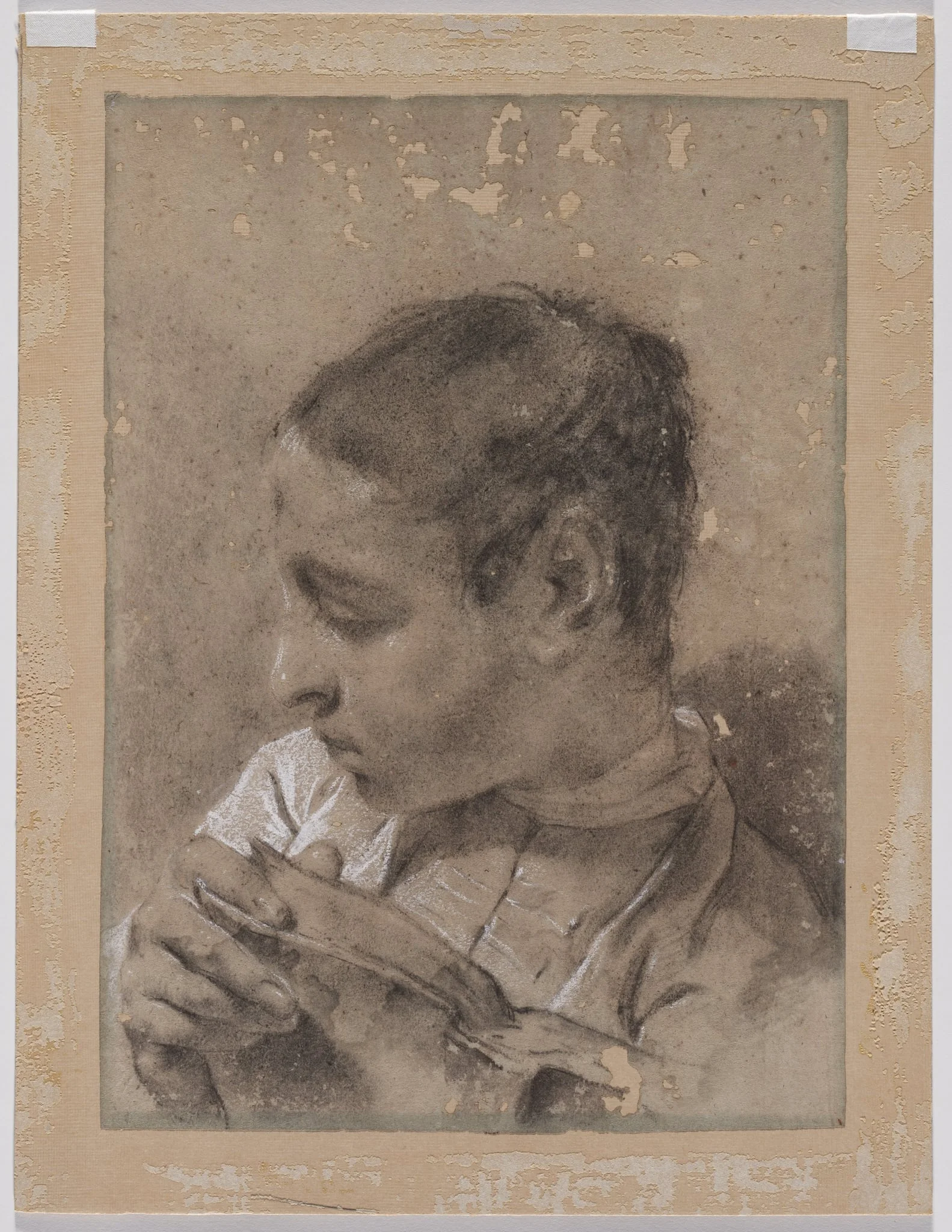 Head of a Young Man in Profile with a Book, by Giovanni Battista Piazzetta, 1740