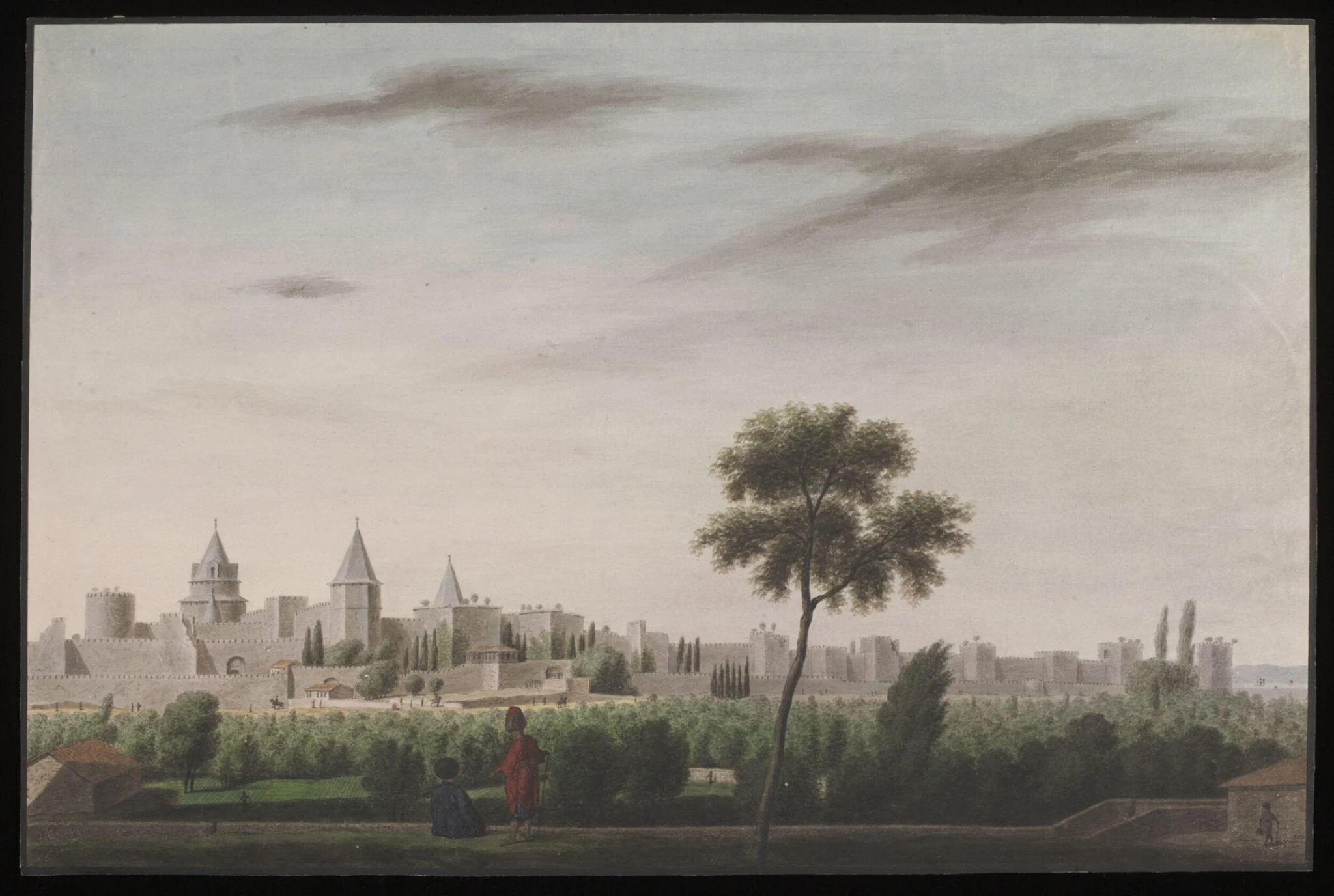 Yedikule, or the Castle of the Seven Towers, Istanbul, by Anonymous Greek artist, watercolor, 1809