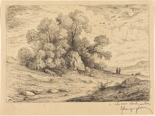 Bouquet d'arbres aux rochers (Stand of Trees with Rocks)