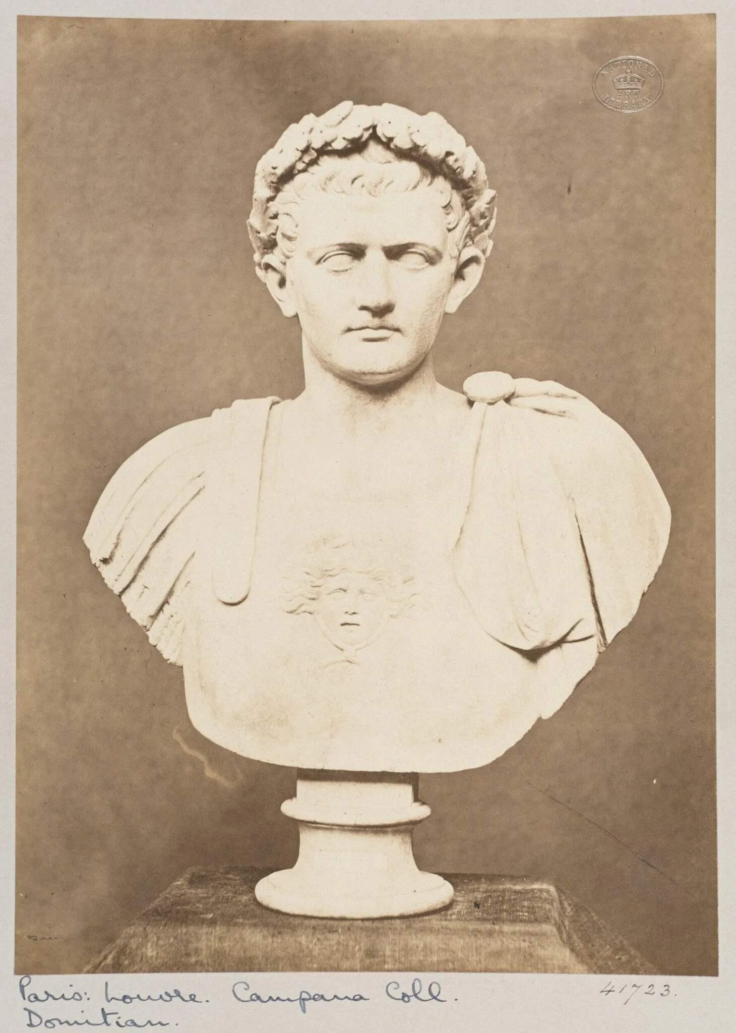 Marble bust of the Emperor Domitian, by Louise Laffon, photographic, 1864