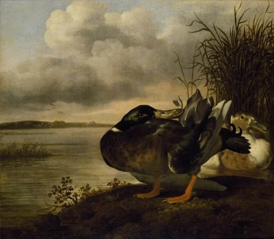 A Pair of Ducks in a Landscape