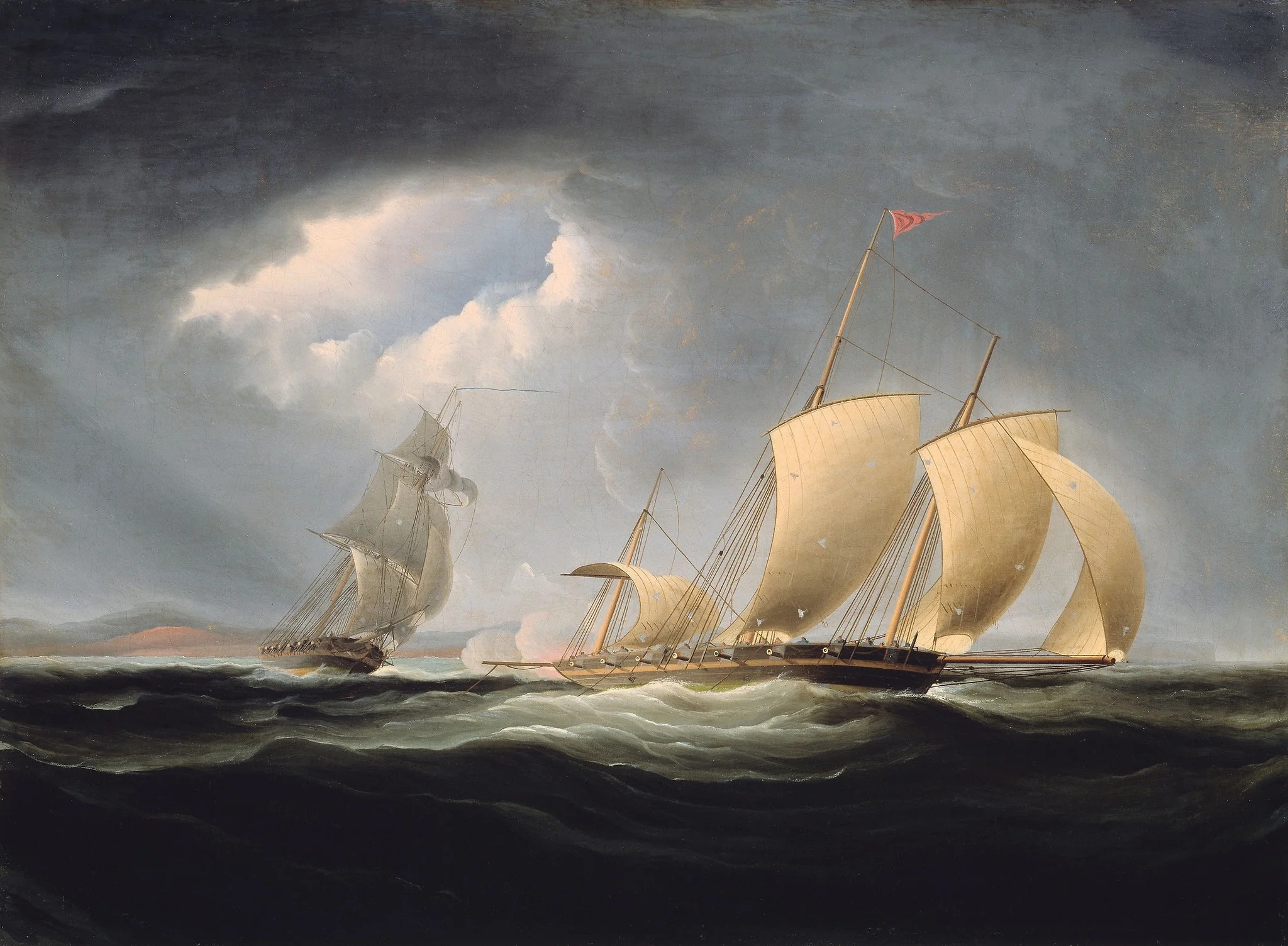 Capture of the Tripoli by the Enterprise, by Thomas Birch, oil, 1806
