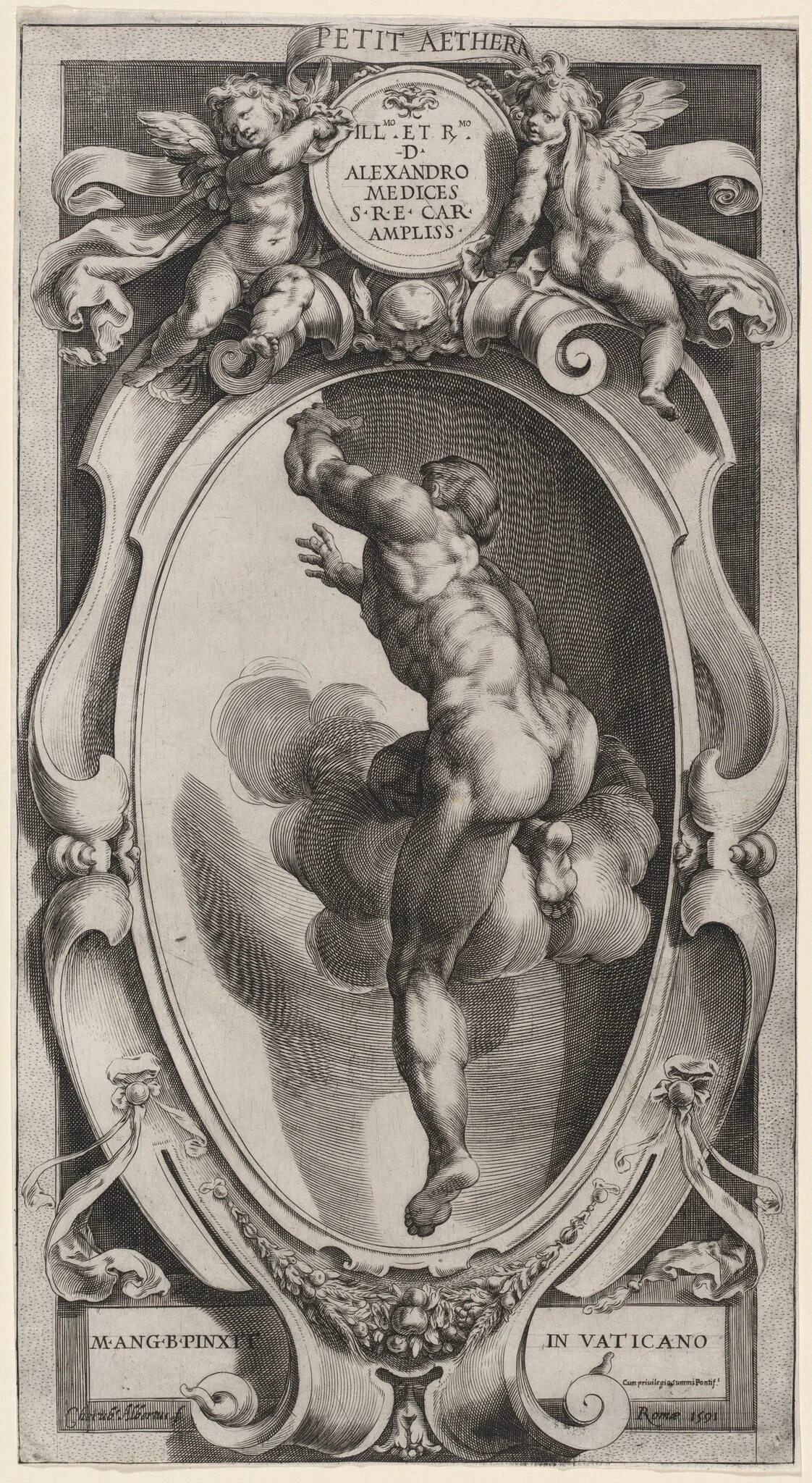 A Blessed Spirit, by Cherubino Alberti, ink, 1591