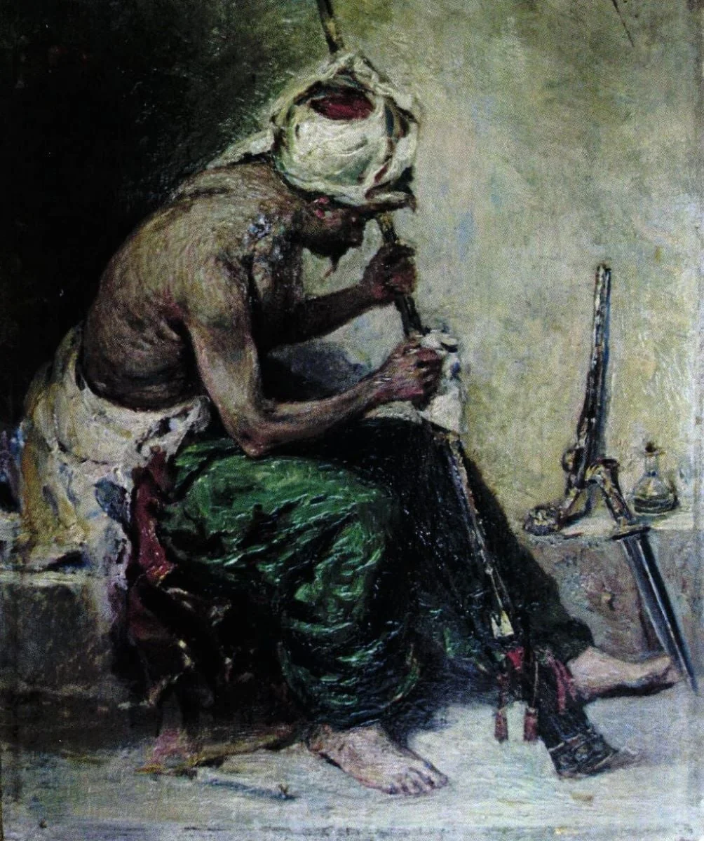 Arab curățindu-și arma, by Theodor Aman, unspecified